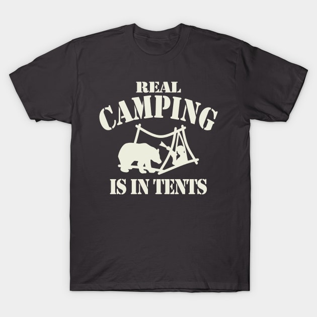 Real Camping Is In Tents T-Shirt by Etopix